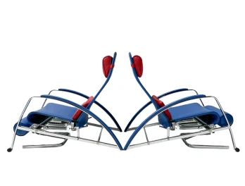 Pair of Grand Repos Lounge Chairs with Stools by Jean Prouvé Tecta , 1980s